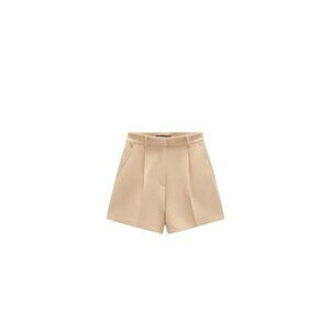 ZARA BERMUDA SHORTS WITH VITA ALTA PINCES BIEGE SIZE XS  | 1478/030